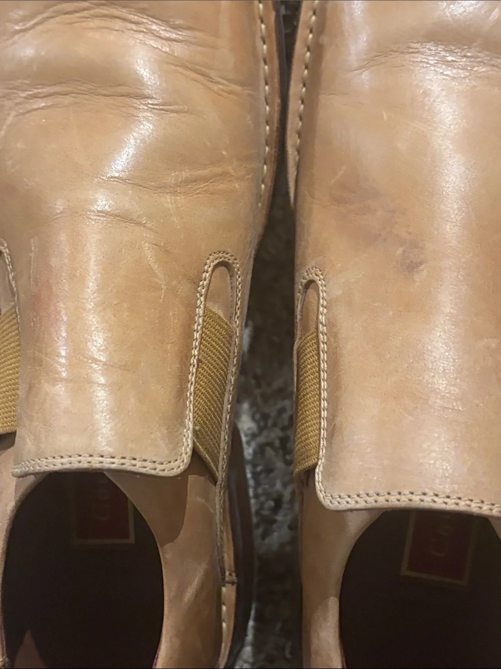 Colehaan leather upper Men's Tan Slip-On Leather Shoes 10 1/2 M made in Brazil